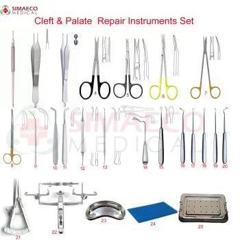 Cleft & Palate Repair Instruments Set of 25 PCS 