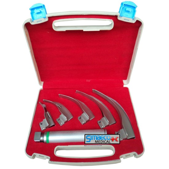 Fiber Optic McIntosh Laryngoscope Set of 5 Blades