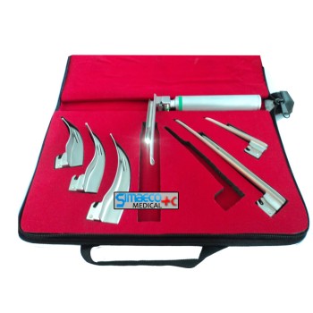 Fiber Optic McIntosh & Miller Laryngoscope Set of 6 Blades