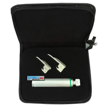 Fiber Optic Miller Laryngoscope Set of 2 Blades