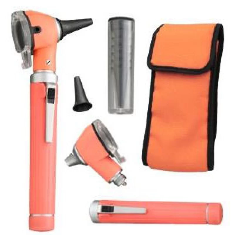 Fiber Optic Mini Otoscope Set Orange Fiber Optic Mini Otoscope Set Orange