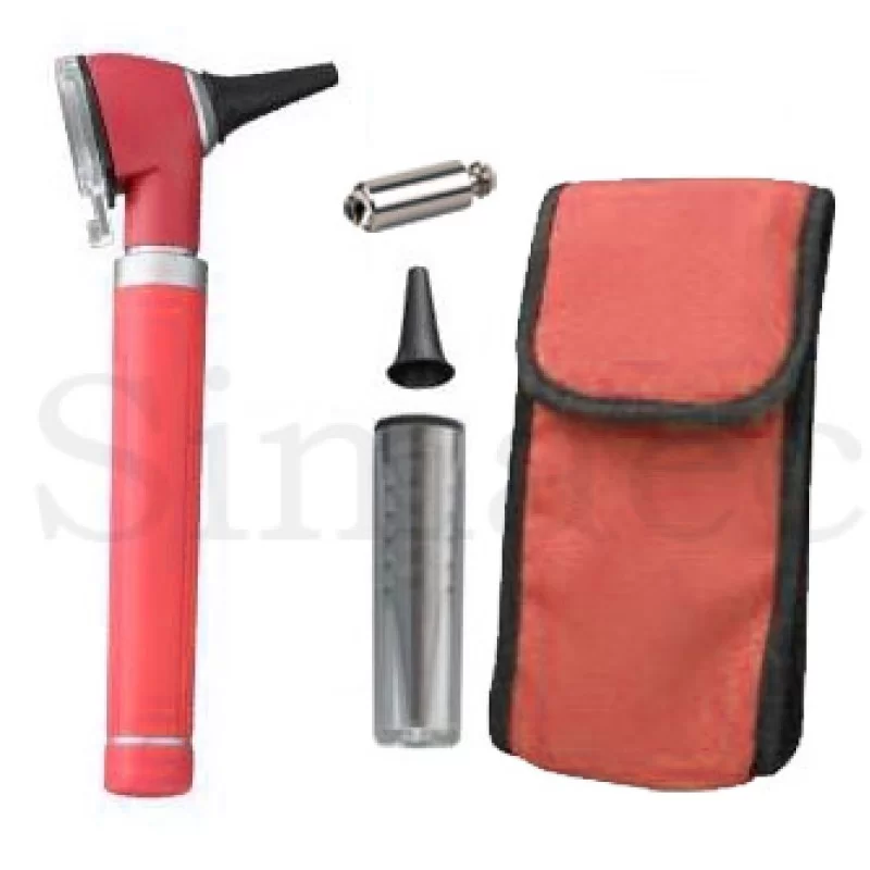 Fiber Optic Mini Otoscope Set Red Fiber Optic Mini Otoscope Set Red