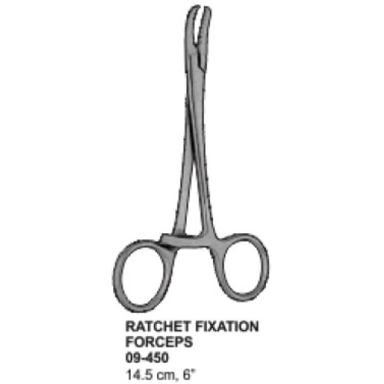 Ratchet Fixation Forceps 14.5cm