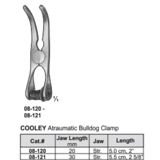 Cooley Atraumatic Bulldog Clamp