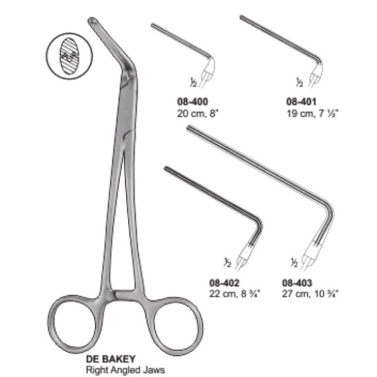 De-Bakey Forcep Right Angled Jaws