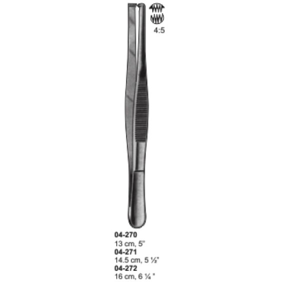Dressing Forceps 4x5 Tooth
