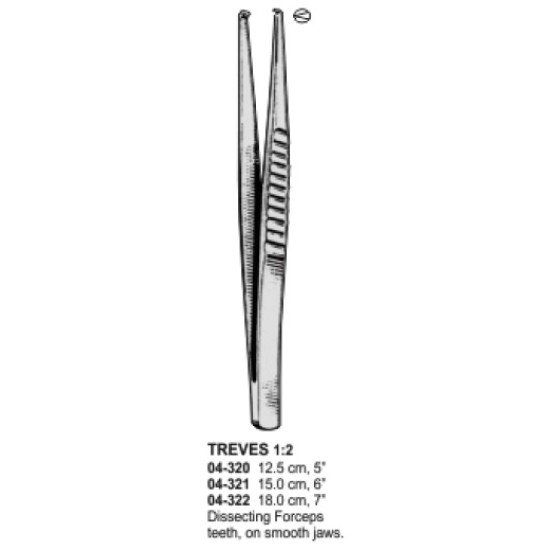 Treves Dissecting Forceps 1x2 Tooth