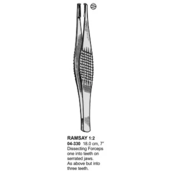 Ramsay Dissecting Forceps 18cm,1x2 Tooth