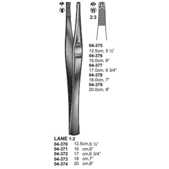 Lane Dissecting Forceps 1x2 Tooth