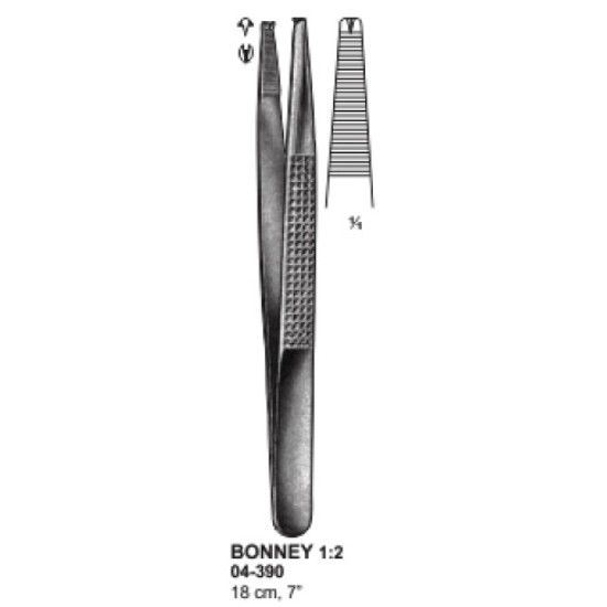 Bonney Dissecting Forcep 18cm,1x2 Tooth