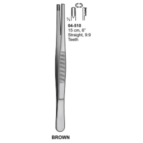 Brown Forcep 15cm,9x9 Teeth