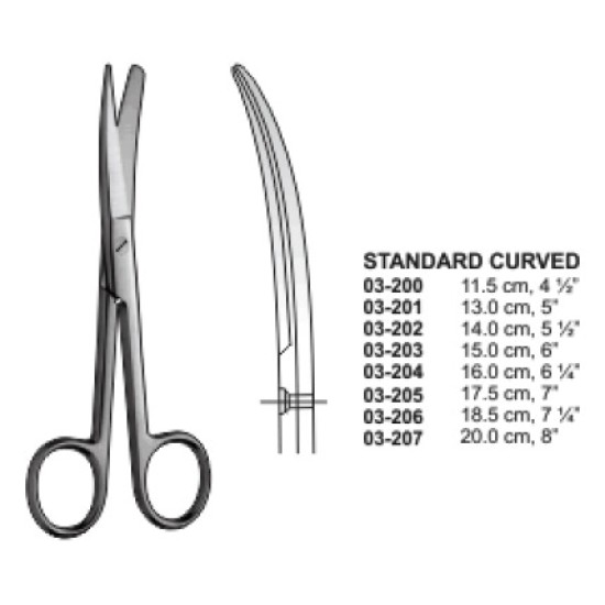 Operating Scissors S/B Curved