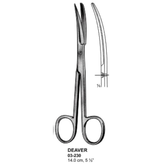 DEAVER Scissors 14.0 cm Curved