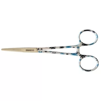 Artery forceps 6” white with blue flowers