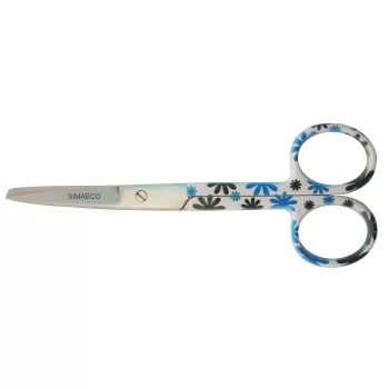 Nursing Scissor 5" White With Blue Flowers