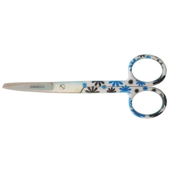 Nursing Scissor 5" White With Blue Flowers