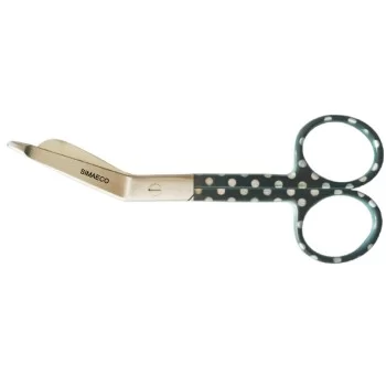 Bandage Scissor 5.5" White With Black Dots
