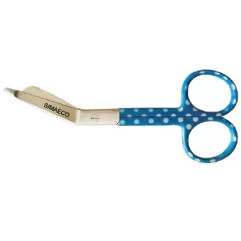 Bandage Scissor 5.5" White with Blue Dots