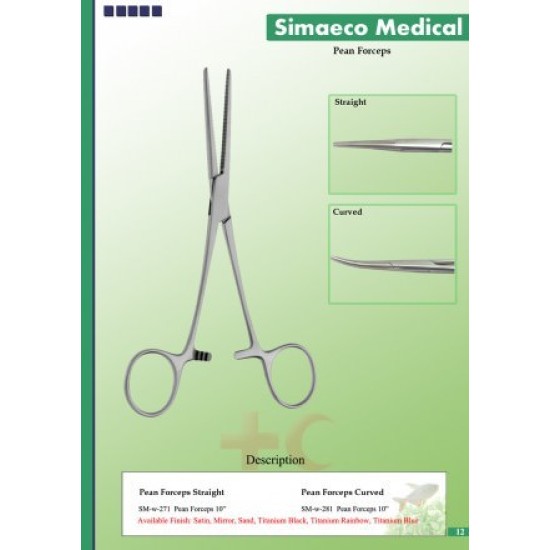 Pean Forceps Straight and Curved