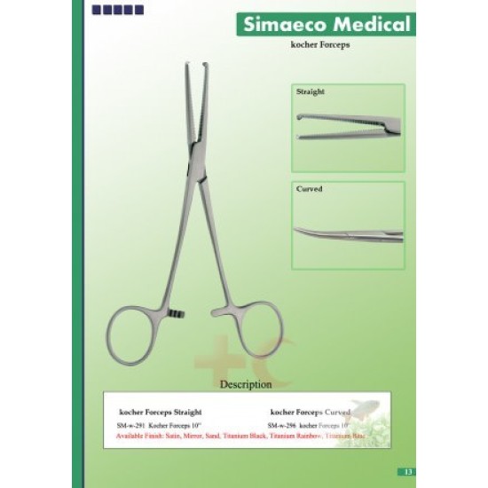 kocher Forceps Straight and Curved