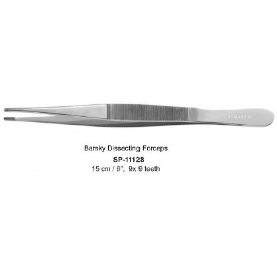 Barsky Dissecting Forceps 9x9 Teeth 15cm