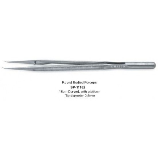 Round Bodied Forceps 18cm Curved