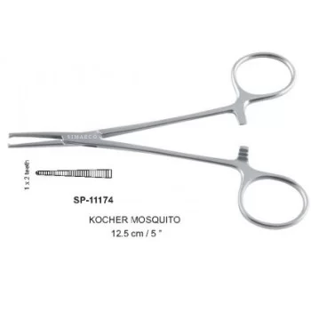 KOCHER MOSQUITO Straight 12.5cm,1x2 Teeth