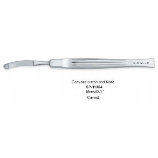 Convese button end Knife Curved 16cm