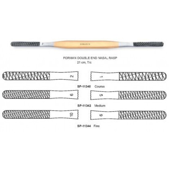 FORMAN DOUBLE END NASAL RASP Course 21cm, T/c