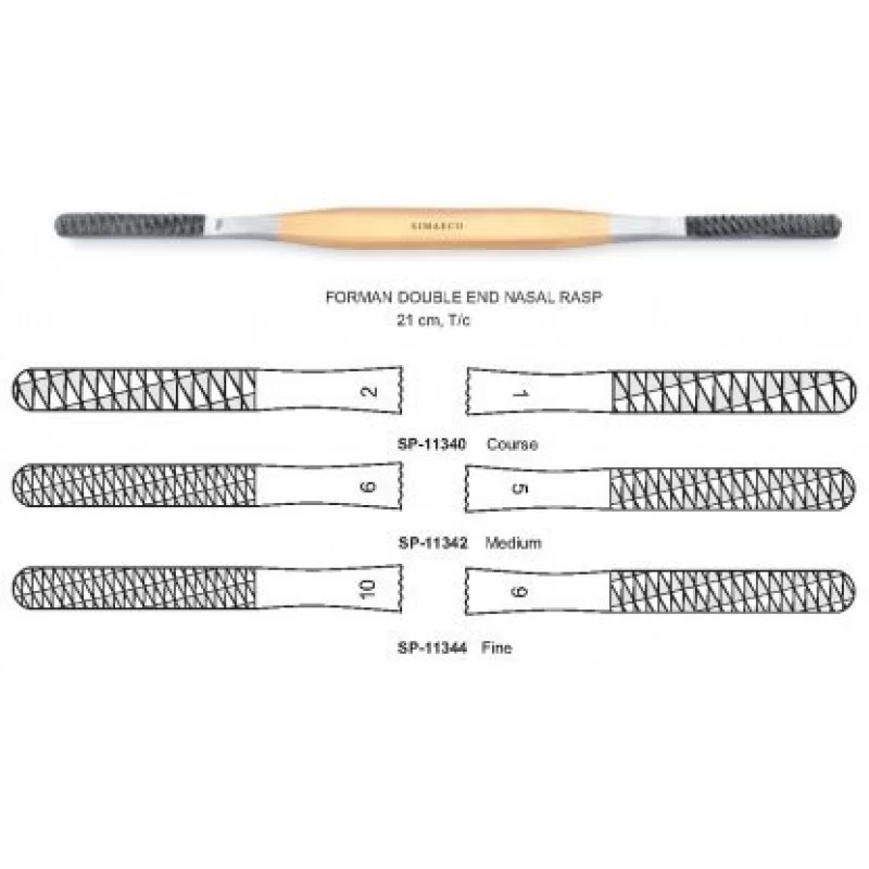 FORMAN DOUBLE END NASAL RASP Course 21cm, T/c FORMAN DOUBLE END NASAL RASP Course 21cm, T/c