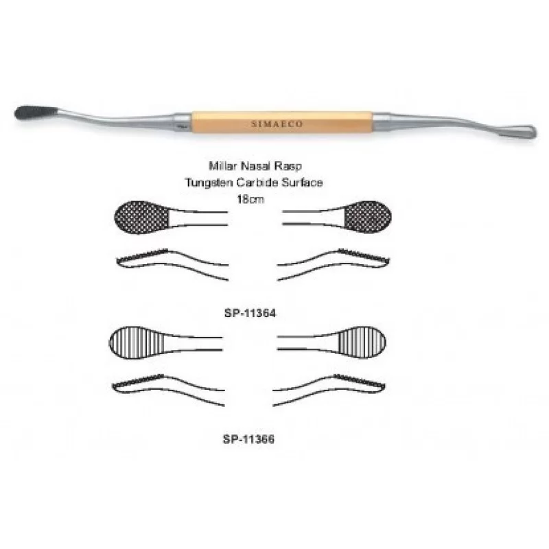 Millar Nasal Rasp Tungsten Carbide Surface 8cm Millar Nasal Rasp Tungsten Carbide Surface 8cm