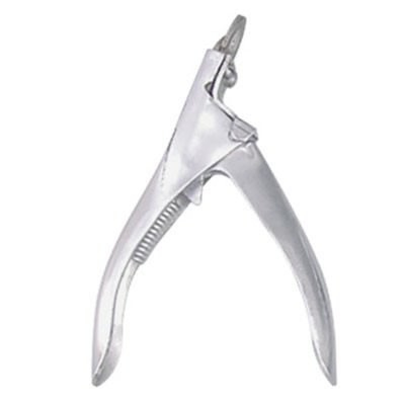 Guillotine style nail trimmer