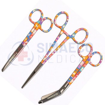 Colorful  Nursing Scissors Set of 3 - Bandage, Artery Forceps & Scissors 