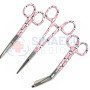 Nursing Scissor Set of 3 Cow-themed medical scissors -Artery forceps 6", Nursing scissor 5", Bandage scissor 5.5"