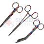 Nursing Scissor Set of 3 Dotty Delight heart -Artery forceps 6", Nursing scissor 5", Bandage scissor 5.5"