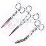 Nursing Scissor Set of 3 Floral-patterned medical scissors -Artery forceps 6", Nursing scissor 5", Bandage scissor 5.5"