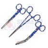Nursing Scissor Set of 3 Healing Hearts pattern -Artery forceps 6", Nursing scissor 5", Bandage scissor 5.5"