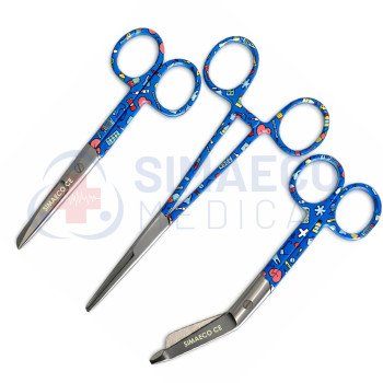 Nursing Scissor Set of 3 Medical Fun -Artery forceps 6", Nursing scissor 5", Bandage scissor 5.5"
