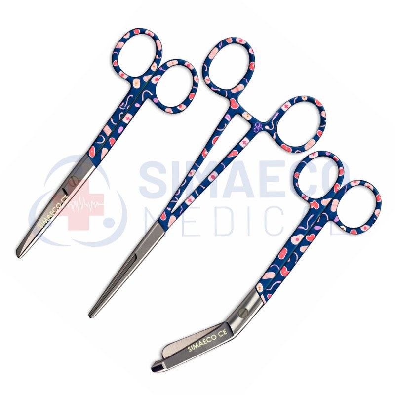Nursing Scissor Set of 3  medical  pattern-Artery forceps 6", Nursing scissor 5", Bandage scissor 5.5"