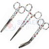 Nursing Scissor Set of 3 medical patterned -Artery forceps 6", Nursing scissor 5", Bandage scissor 5.5"