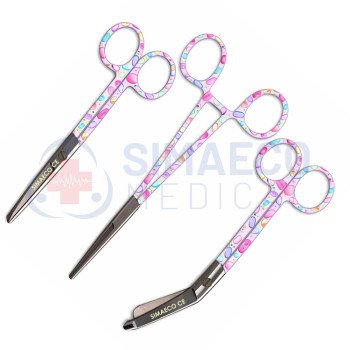 Nursing Scissor Set of 3 pill pattern -Artery forceps 6", Nursing scissor 5", Bandage scissor 5.5"